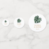 Monstera Tropical Leaf Wedding Table Konfetti (Vorderseiten)