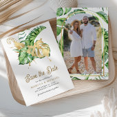 Monstera Tropical Palm Foto Wedding Save The Date