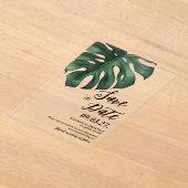 Monstera Tropical Palm Leaf Save the Date Acryleinladungen (Ablage )