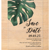 Monstera Tropical Palm Leaf Save the Date Acryleinladungen