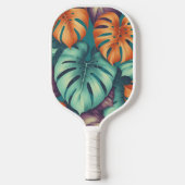 Monstera Tropical Watercolor Blätter Pickleball Schläger (Vorderseite)