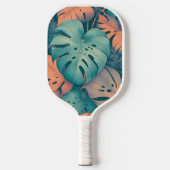 Monstera Tropical Watercolor Blätter Pickleball Schläger (Vorderseite)