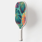 Monstera Tropical Watercolor Blätter Pickleball Schläger (Links)