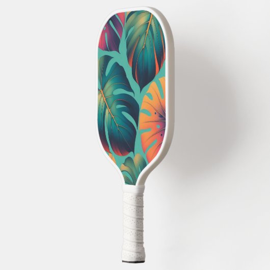 Monstera Tropical Watercolor Blätter Pickleball Schläger (Links)