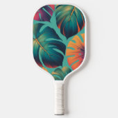 Monstera Tropical Watercolor Blätter Pickleball Schläger (Vorderseite)