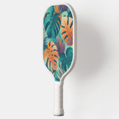 Monstera Tropical Watercolor Blätter Pickleball Schläger (Links)