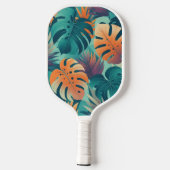 Monstera Tropical Watercolor Blätter Pickleball Schläger (Rückseite)