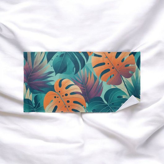 Monstera Tropical Watercolor Blätter Strandtuch