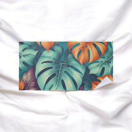 Monstera Tropical Watercolor Blätter Strandtuch