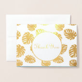 Monstera Tropical Wedding Vielen Dank Folienkarte (Vorderseite mit Umschlag)