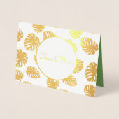 Monstera Tropical Wedding Vielen Dank Folienkarte (Vorderseite)