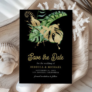Monstera Tropische Palme Foto Schwarze Hochzeit Save The Date