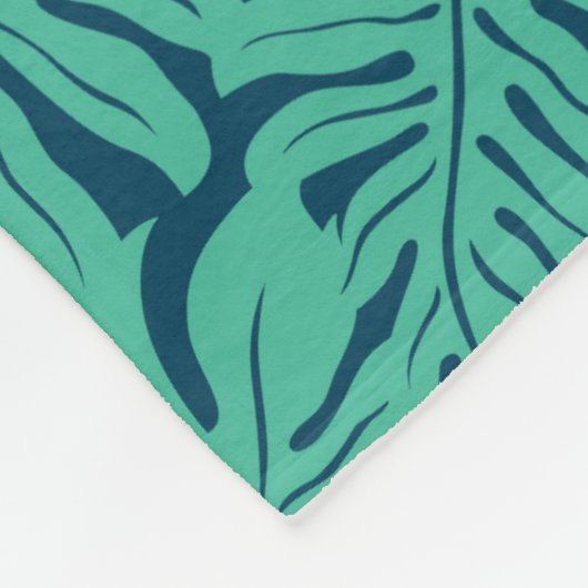 Monstera tropisches Blatt-Muster Fleecedecke (Ecke)