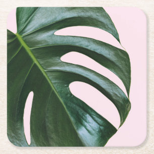 Monstera tropisches Blatt Rechteckiger Pappuntersetzer