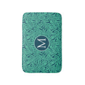Monstera tropisches Monogramm des Blatt-Muster-| Badematte (Vorderseite Vertikal)