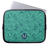 Monstera tropisches Monogramm des Blatt-Muster-| Laptopschutzhülle (Vorderseite)