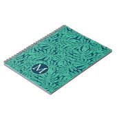 Monstera tropisches Monogramm des Blatt-Muster-| Notizblock (Linke Seite)