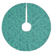 Monstera tropisches Monogramm des Blatt-Muster-| Polyester Weihnachtsbaumdecke (Vorderseite)