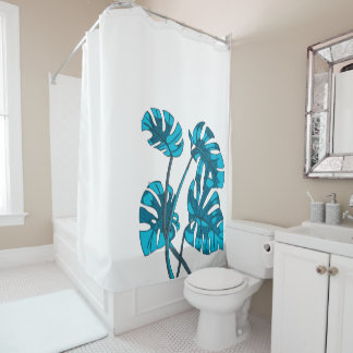 Monstera, tropisches und whimsisches Design! Duschvorhang