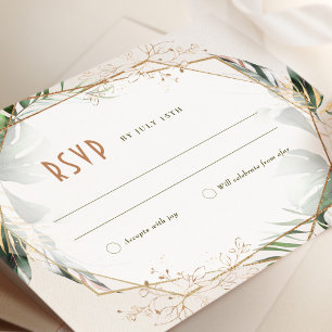 Monstera UAWG Wedding Insert Green & Gold Einladun Einladung