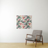 Monstera und Hibiskus Pattern Wandteppich (Beispiel (Horizontal))