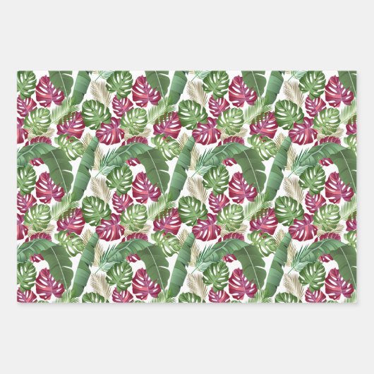 Monstera und Palm Blätter Tropical (Vorderseite)