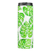 Monstera verlasse Aquarell Thermosbecher (Rückseite)