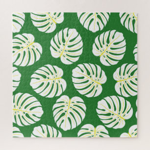 Monstera Verlasse, Dunkelgrün Vintag. Puzzle