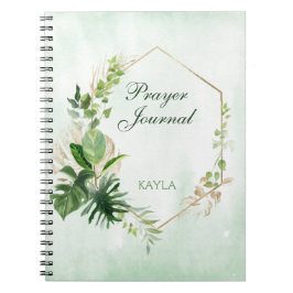 Monstera Verlasse Gold Frame Name Prayer Journal Notizblock