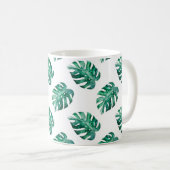 Monstera verlasse. Muster tropischer Illustratione Kaffeetasse (VorderseiteRechts)