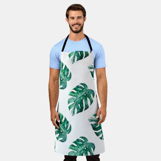 Monstera verlasse. Muster tropischer Illustratione Schürze (Getragen)