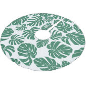 Monstera verlasse nahtlos dekoratives Muster. Polyester Weihnachtsbaumdecke (Schrägansicht)