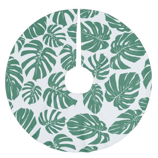 Monstera verlasse nahtlos dekoratives Muster. Polyester Weihnachtsbaumdecke (Vorderseite)