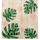 Monstera verlasse pink. duschvorhang (Vorderseite)