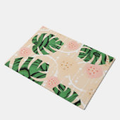 Monstera verlasse pink. fußmatte (Schrägansicht)