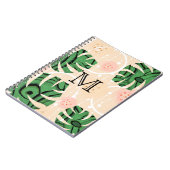 Monstera verlasse pink. notizblock (Linke Seite)