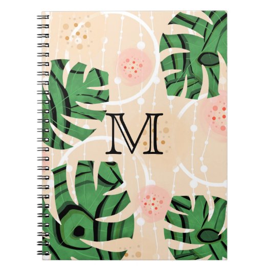 Monstera verlasse pink. notizblock (Vorderseite)