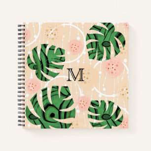 Monstera verlasse pink. notizblock