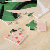 Monstera verlasse pink. puzzle (Seite)