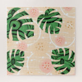 Monstera verlasse pink. puzzle (Horizontal)
