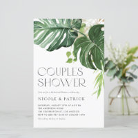 Monstera Verlasse Sommerpaare Dusche Einladung