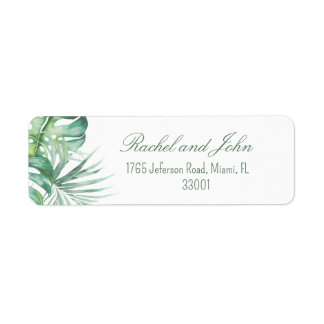 Monstera Verlasse Tropical Return Address Label