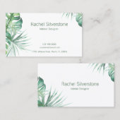 Monstera Verlasse Tropische Rücksendeadresse Visitenkarte (Vorne/Hinten)