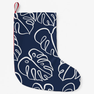 Monstera Verlasse: Vintage Handzeichnung. Kleiner Weihnachtsstrumpf