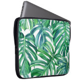 Monstera Verlasse: Watercolor Jungle Pattern. Laptopschutzhülle (Vorne Rechts)