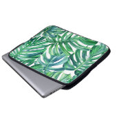 Monstera Verlasse: Watercolor Jungle Pattern. Laptopschutzhülle (Vorne Knopf)