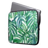 Monstera Verlasse: Watercolor Jungle Pattern. Laptopschutzhülle (Vorderseite Links)