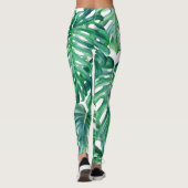 Monstera Verlasse: Watercolor Jungle Pattern. Leggings (Rückseite)