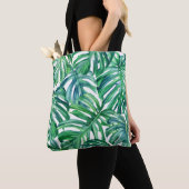 Monstera Verlasse: Watercolor Jungle Pattern. Tasche (Von Nahem)