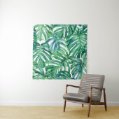 Monstera Verlasse: Watercolor Jungle Pattern. Wandteppich (Beispiel)